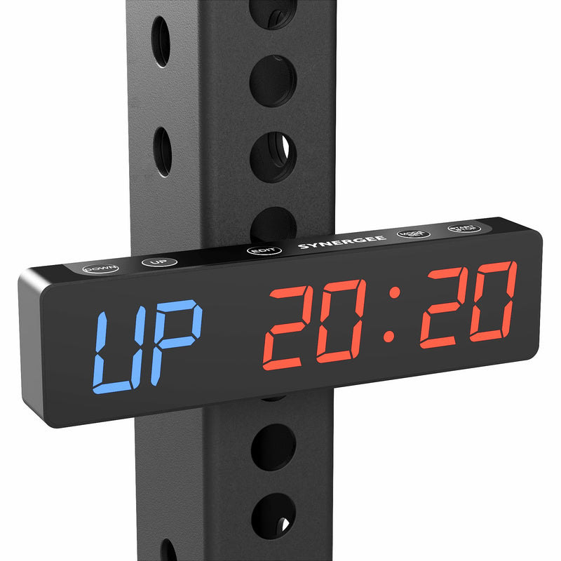Synergee Magnetic Gym Timer Clock – Powerful Built-in Magnet, 30-Hour Battery Life, LED Display, Stopwatch, Tabata, EMOM & Interval Timer for Home Gym, Garage, or School Workouts - BeesActive Australia