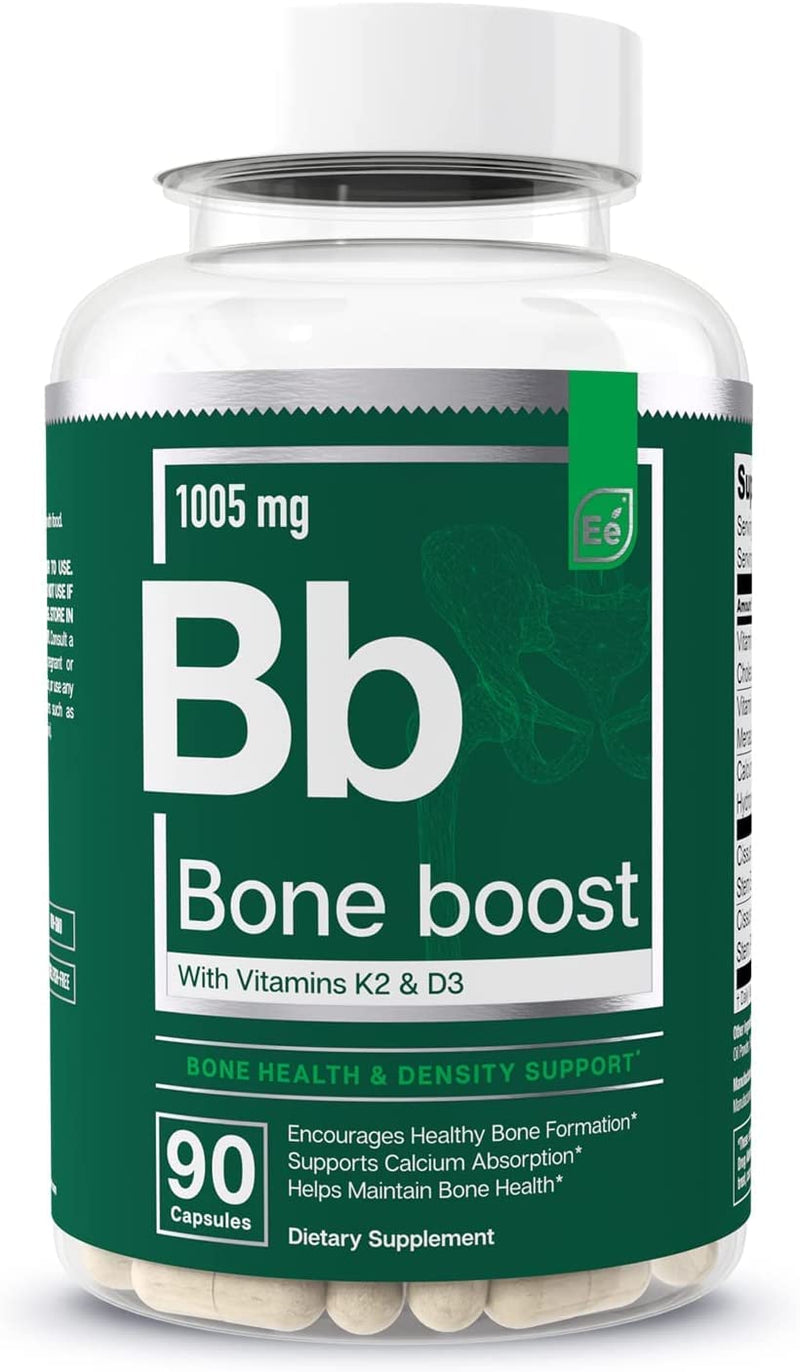 Essential Elements Bone Boost Bone Health Supplement - Bone Support and Calcium Supplement with Vitamin D 3, K2, Cissus Quadrangularis for Bone Strength - 90 Capsules (30 Day Supply) 90 Count (Pack of 1)