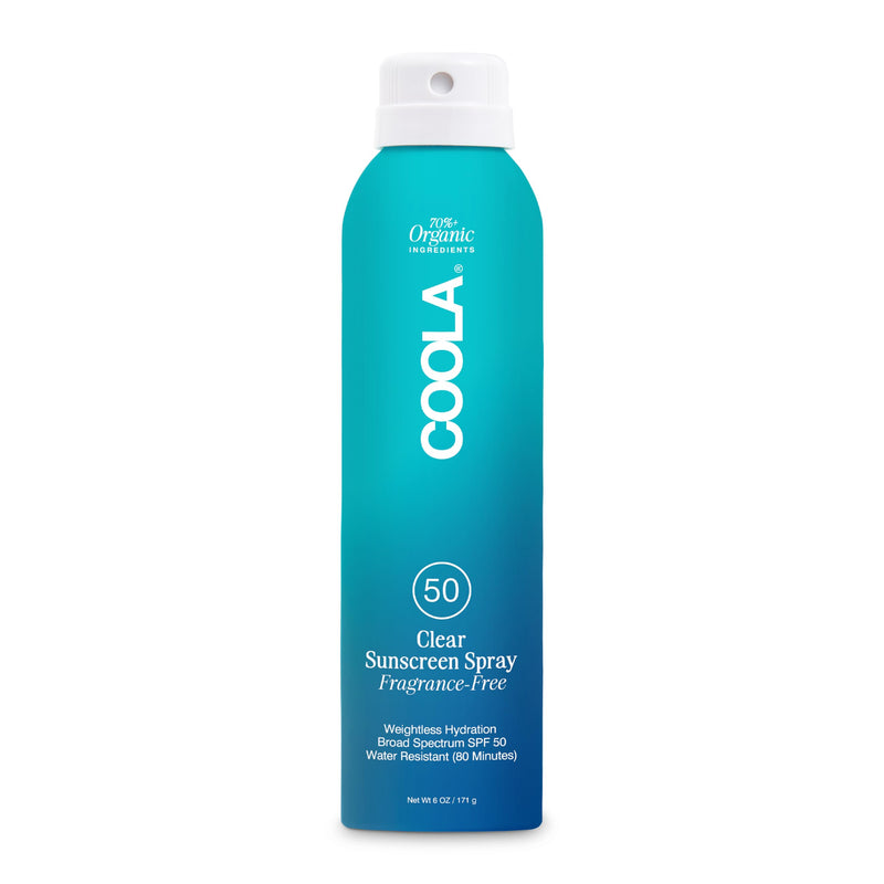 COOLA Organic Sunscreen SPF 50 Sunblock Spray, Dermatologist Tested Skin Care For Daily Protection, Vegan and Gluten Free, Fragrance Free 6 Fl Oz (Pack of 1)