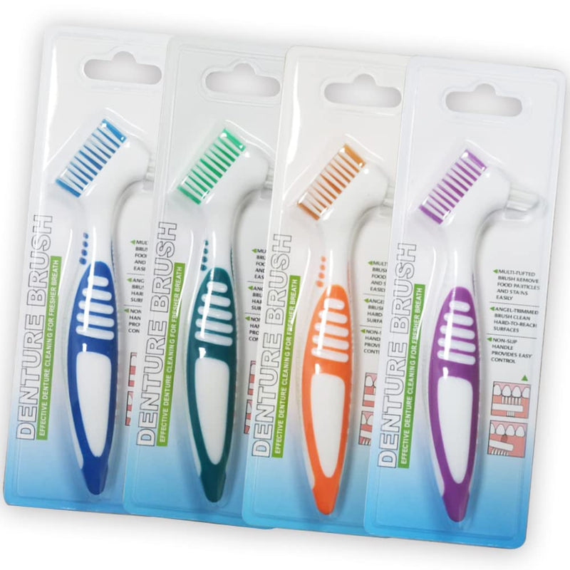4 Pcs Denture Brushes with Double Sided Denture Cleaning Brush Heads for Denture Care (4Pcs) 4pcs - BeesActive Australia