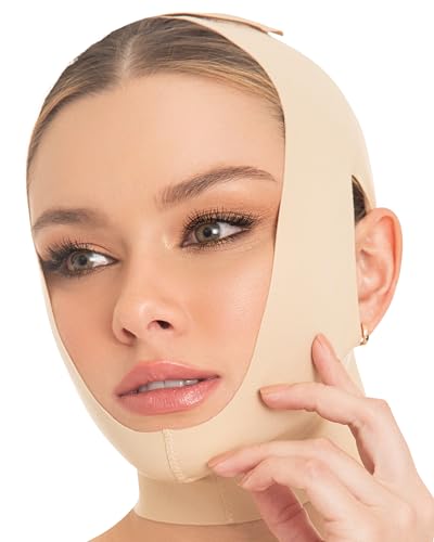 M&D Face Slimming Chin Strap Lipo Compression Garment Mentonera Postquirúrgica Facial Beige XL 0810 Beige X-Large