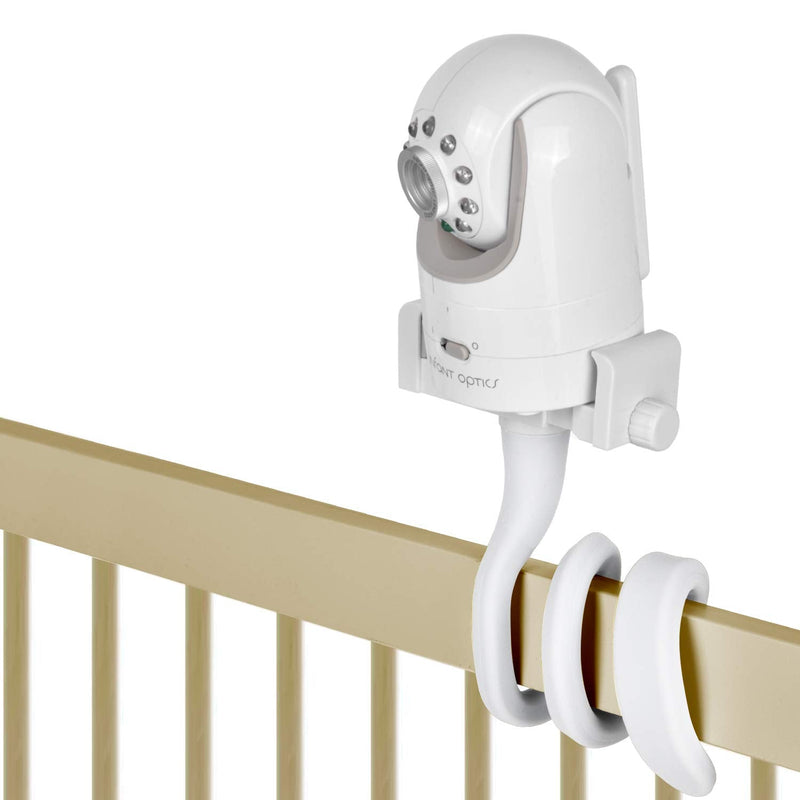 Baby Monitor Mount Camera Shelf Compatible with Infant Optics DXR 8 & DXR-8 Pro and Most Other Baby Monitors,Universal Baby Camera Holder,Attaches to Crib Cot Shelves or Furniture (White) White - BeesActive Australia