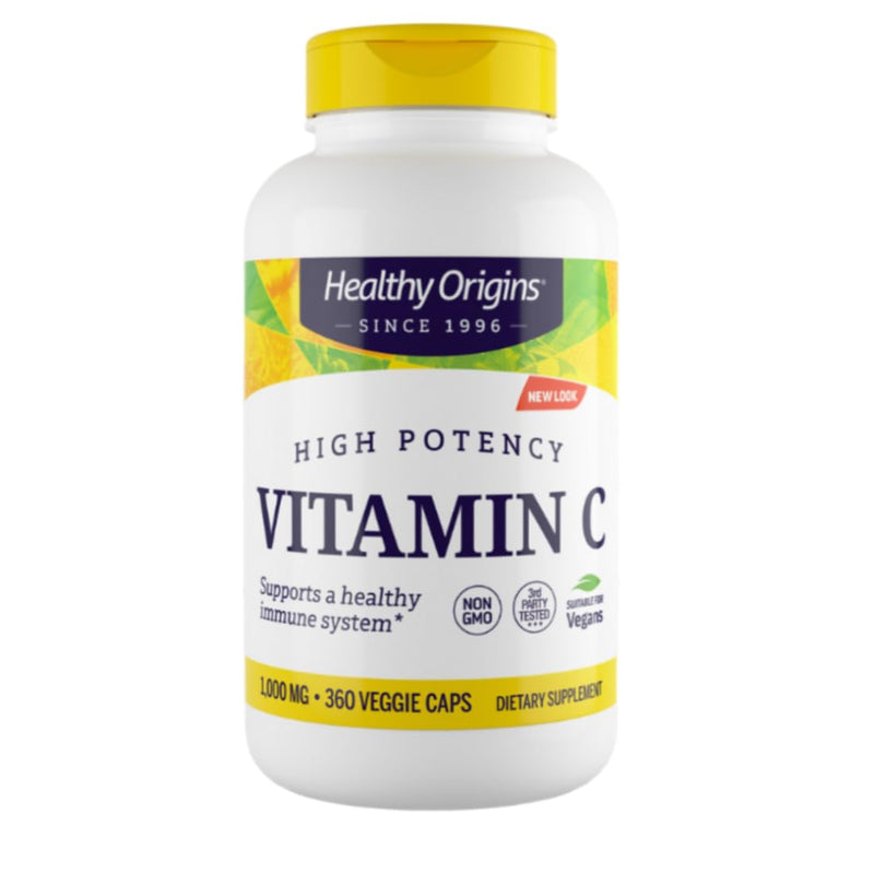 Healthy Origins Vitamin C 1,000 mg, Non-GMO, 360 Veggie Caps 360 Count (Pack of 1)