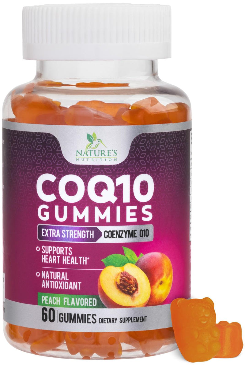 CoQ10 Gummies - Coenzyme Q10 100mg Per Serving - 3X Strength, High Absorption, Antioxidant Supplements for Heart Health Support & Energy Production, Ultra Coq 10 Vitamins Supplement - 60 Gummies 60 Count (Pack of 1)