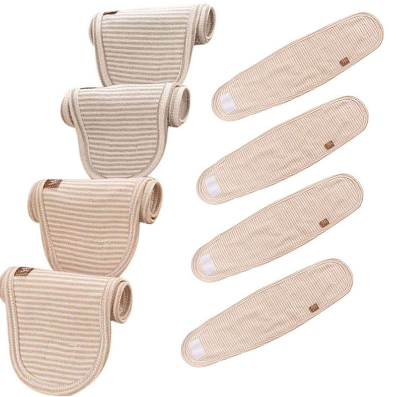 wonuu Baby Umbilical Cord Belt, Infant Belly Binder Hernia Care Navel Truss Support Newborn Warm Essential with Breathable Organic Cotton (4 Pack) 4Pack-Brown - BeesActive Australia