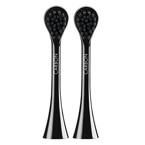 Curaprox Hydrosonic Sensitive Brush Heads, BiW Carbon, 2-Pack, Swiss Made Black