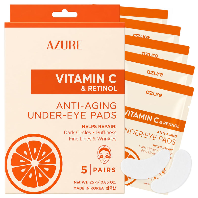Vitamin C Under Eye Patches with Retinol, Brightens Dark Circles, 5 Pairs Vitamin C & Retinol (5 Pairs)