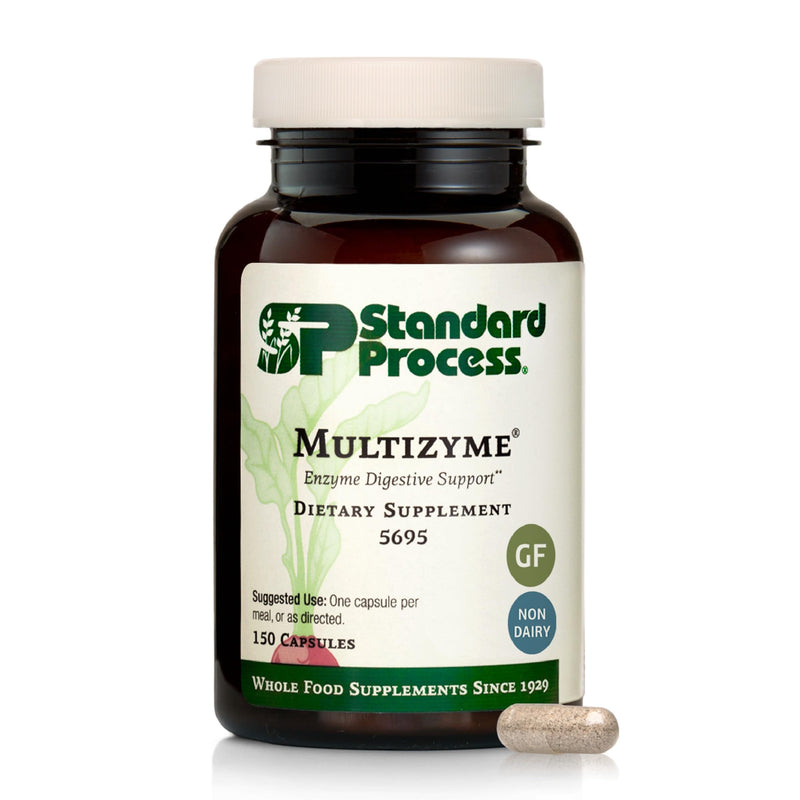 Standard Process Multizyme, Pancreatic Enzyme Digestive Aid, 150 Capsules | Pancreatic Enzyme Supplement to Support the Breakdown of Proteins, Carbohydrates and Fats, Digestive Support 150 Count (Pack of 1)