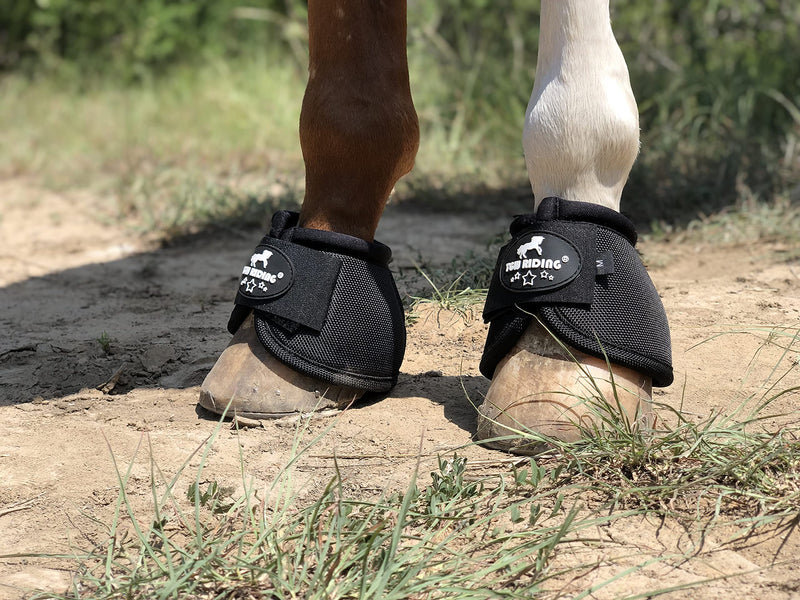 TGW RIDING 2520D Horse Bell Boots No-Turn Horse Bell Boots, Equine Ballistic Hoof Overreach Bell Boot, Pair Black Large - BeesActive Australia