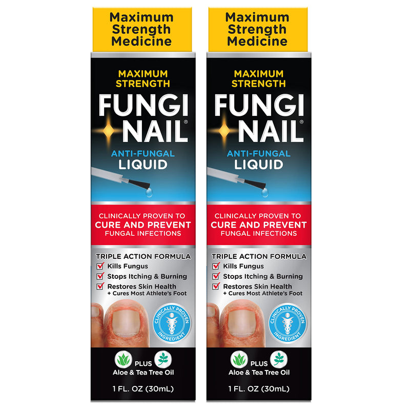 Fungi-Nail Anti-Fungal Liquid Solution, 1 Oz (Pack of 2), Kills Fungus, Athletes Foot Treatment, Toe Fungus Treatments w/Tolnaftate, Clinically Proven to Cure and Prevent Fungal Infection 1 Fl Oz (Pack of 2)
