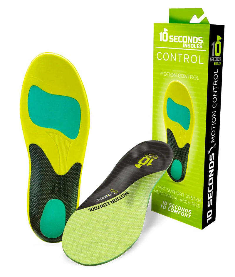 10 Seconds 3210 Motion Control Shoe Insoles, M 10, W 12 1 Pack