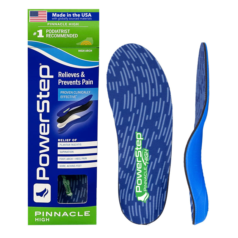 PowerStep High Insoles | High Arch Pain Relief Orthotic, Supination Inserts Men's 10-10.5 / Women's 12 Factory