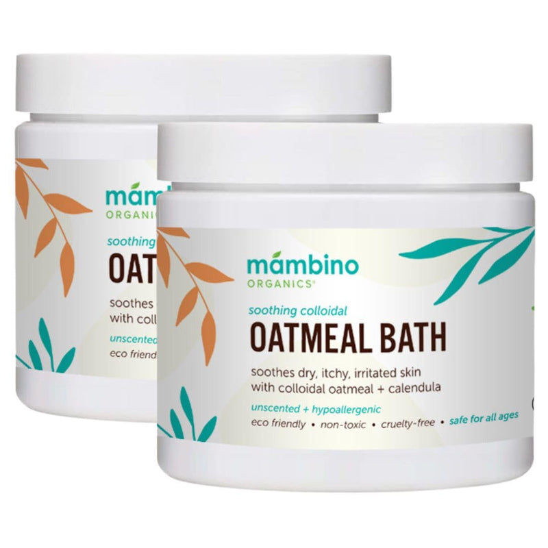 Organic Colloidal Oatmeal Bath Soak – 6oz 2-Pack of Oatmeal Powder for Dry, Irritated, Itchy Skin Relief – Cruelty-Free & Organic Bath Products for Adults Bath, Baby & Kids Bath by Mambino Organics 12 Ounce (Pack of 1) - BeesActive Australia