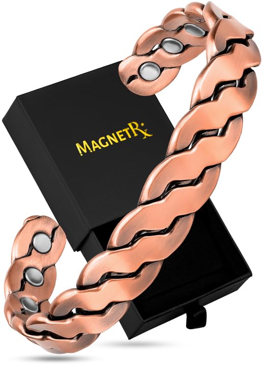 MagnetRX Copper Magnetic Bracelets ‚Äì Effective Pure Copper Bracelet for Men and Women ‚Äì Adjustable Cuff Bangles (Twisted Copper) Twisted Copper - BeesActive Australia