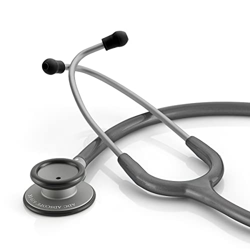 ADC Adscope 619 Ultra-Lite Clinician Stethoscope, AFD Tunable Technology Smoke Finish with Metallic Gray Tubing