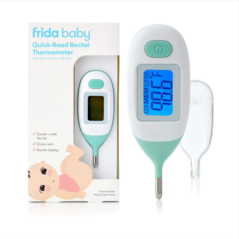 Frida Baby Rectal Thermometer for Babies, Digital Fever Thermometer for Babies, Newborns & Infants, Quick & Accurate Temperature Check, Water Resistant, Clear Case, Memory Holds Last 10 Readings - BeesActive Australia