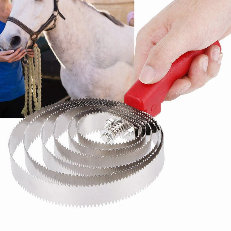Horse Curry Comb 6 Ring Horse Itching Brush Metal Horse Shedding Comb Stainless Steel Horse Grooming Brushes with Soft Hand Grip - BeesActive Australia