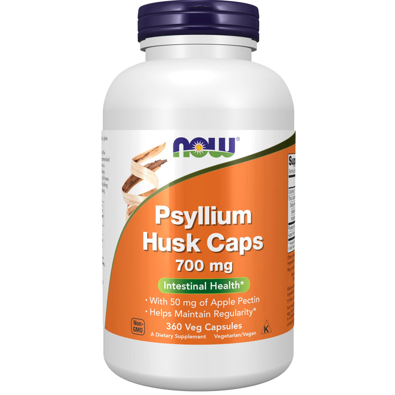 NOW Foods Supplements, Psyllium Husk Caps 700 mg with 50 mg of Apple Pectin, Intestinal Health*, 360 Veg Capsules 360 Count (Pack of 1) - BeesActive Australia