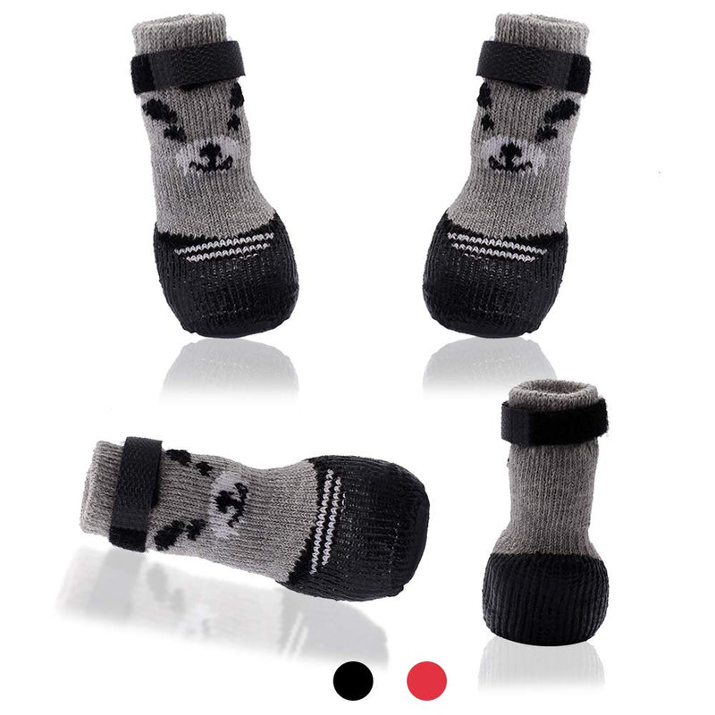 Dog Boots Waterproof Shoes Breathable Socks, with Anti-Slip Sole and Adjustable Magic Tape All Weather Protect Paws Only Fit for Small Dog(4Pcs)(Black, XS) Black - BeesActive Australia
