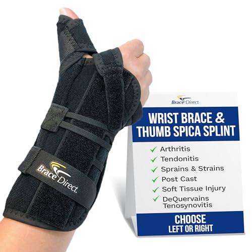 Brace Direct Wrist Brace & Thumb Spica Splint for Carpal Tunnel & Arthritis Left Wrist - Universal