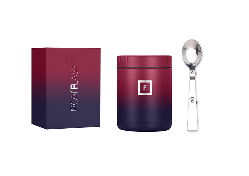 IRON °FLASK Food Storage Container for Hot Food & Soup - 16oz Insulated Food Jar with Foldable Spoon for Kids & Adults - Leak Proof, Stainless Steel, Storage, Lunch Container, Canteen, Double Walled 16 Oz Dark Rainbow - BeesActive Australia