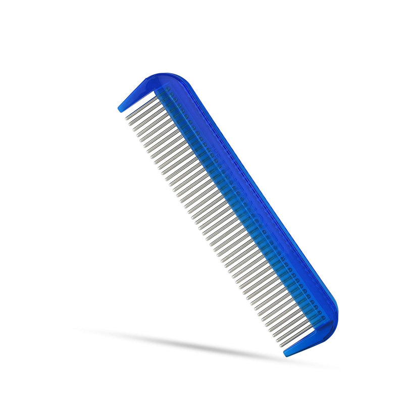 Cat Comb with Silky Smooth Rotating Teeth - Clears Mats Gently (5" Ultra Fine, 7" Dual-Spaced) (Blue, 5" Ultra Fine) 5" Blue - BeesActive Australia