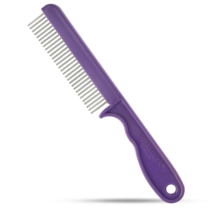 Super-Groom Combs with Smooth Rotating Teeth for Painless Mat Removal (Royal Purple, 30 Fine-Spaced teeth) Royal Purple - BeesActive Australia
