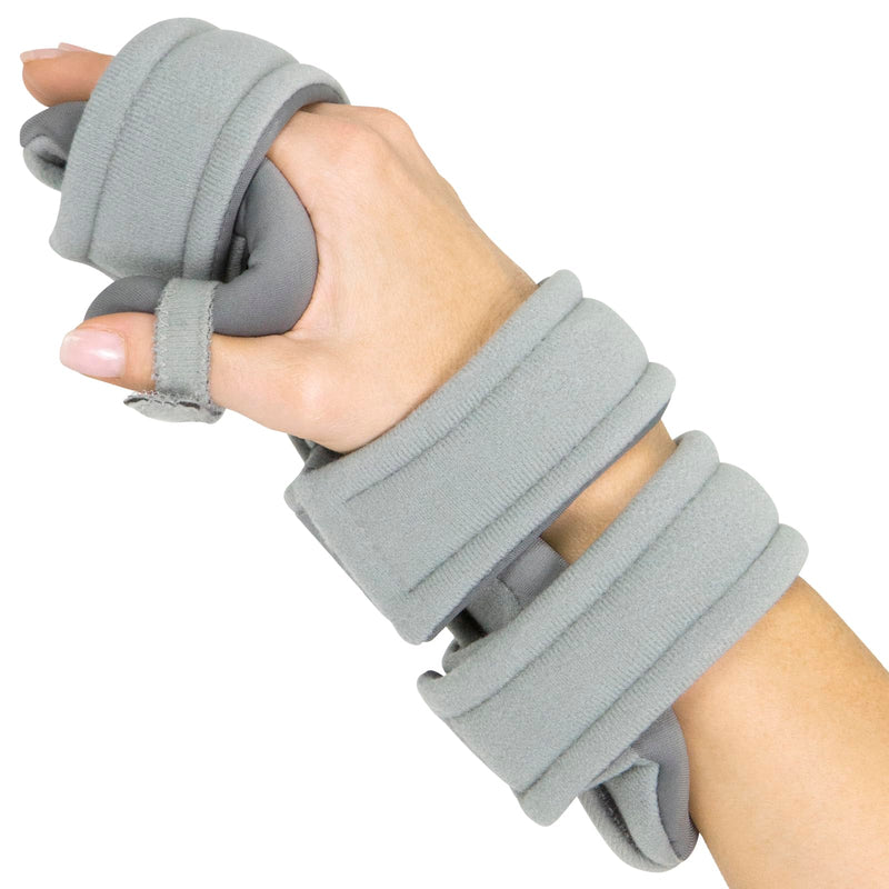 Vive Resting Hand Splint (Right) (w/ Rehab Video App) - Night Immobilizer Wrist Finger Brace - Thumb Stabilizer Wrap - For Arthritis, Tendonitis, Carpal Tunnel Pain - Functional Support For Sprains Fractures (Medium) Medium Right Hand