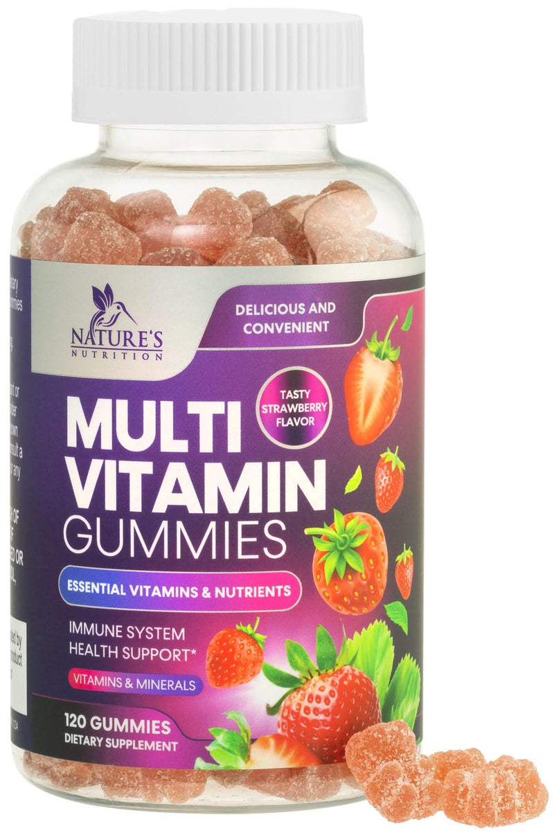 Multivitamin Gummies for Adults - Daily Adult Multivitamins Gummy with Vitamins A, C, D, B12 for Women & Men, Immune Support Gummy Multivitamins Supplement, Adult Multi VIT Vitamin - 120 Gummies 120 Count (Pack of 1)
