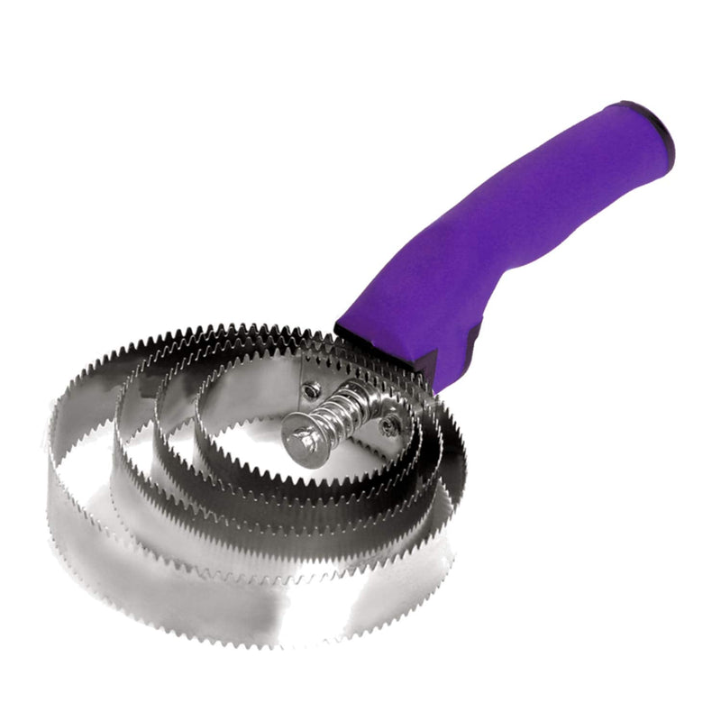 Reversible Stainless Steel Curry Comb with Soft Touch Grip (Purple) purple - BeesActive Australia