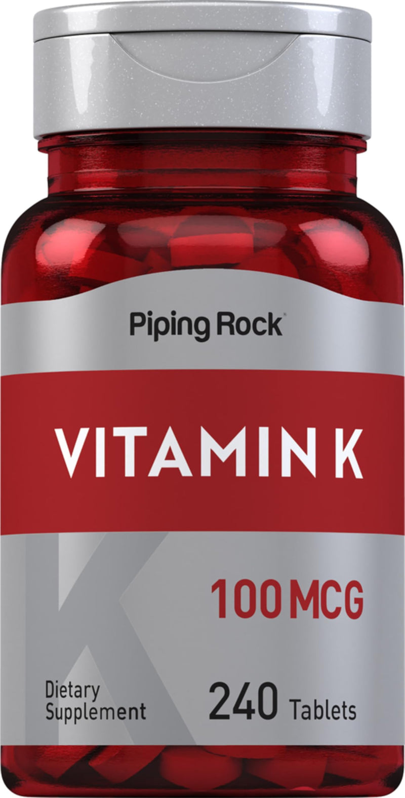 Piping Rock Vitamin K Supplement | 100 mcg | 240 Tablets | Non-GMO, Gluten Free - BeesActive Australia