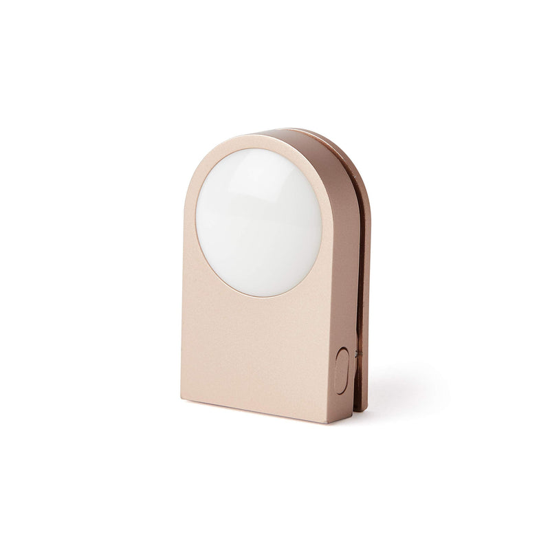 Lexon Lucie - LED Clip On Light, Rechargeable, Water-Resistant IPX4, Dual-Color Mode with 4 Light Settings, Ideal for Running, Walking and Cycling - Gold