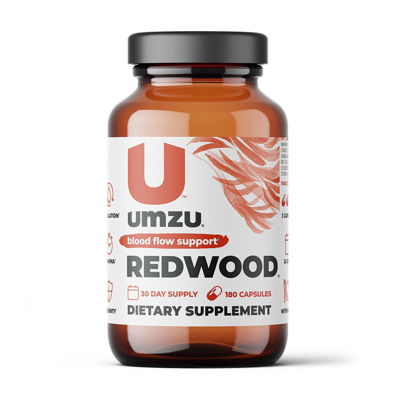 UMZU Redwood - Nitric Oxide Booster Supplement to Support Healthy Nitric Oxide Production and Healthy Blood Flow, Blend of Vitamins and Herbal Extracts - (30 Day Supply 180 Capsules) - BeesActive Australia