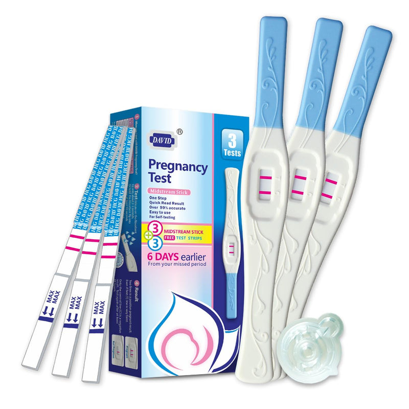 DAVID Pregnancy Test Early Detection HCG Test for Fertility Women, Over 99% Accurate and Reliable Results, Pruebas De Embarazo 6 Days Before Missed Period 6 Count 3 Count (Pack of 1) - BeesActive Australia