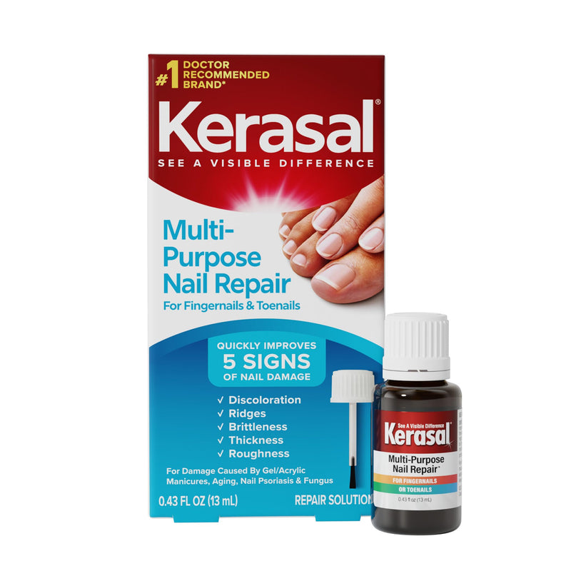 Kerasal Multi-Purpose Nail Repair, Nail Solution for Discolored and Damaged Nails, 0.43 fl oz 0.43 Fl Oz (Pack of 1)