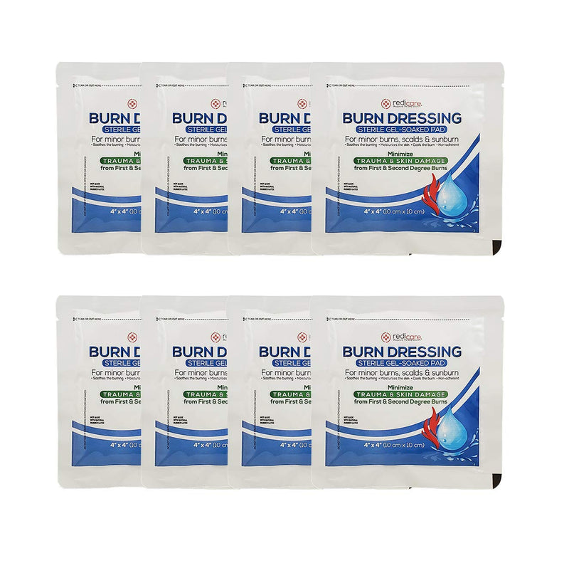 8 Pack - Burn Gel Dressing 4" X 4" Burn Care First Aid Treatment for Burns, scalds & sunburns - BeesActive Australia