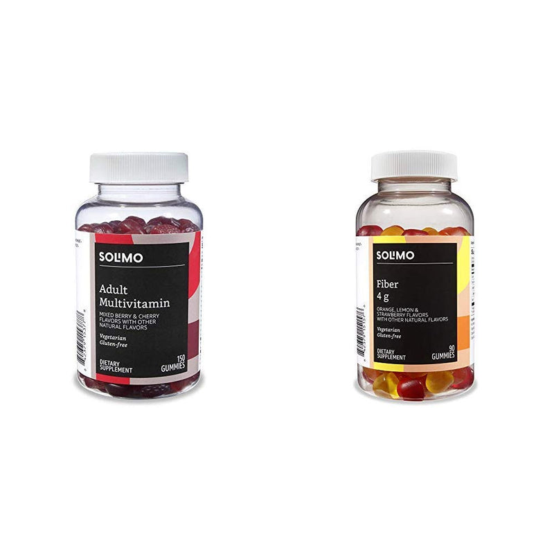 Amazon Basics Adult Multivitamin (150 Gummies) and Amazon Basics Fiber Gummies (90 Gummies)