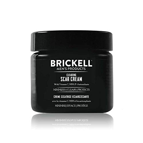 Brickell Men's Clearing Scar Cream for Men, Scar Clearing Cream to Reduce the Appearance of Scars and Even Skin Pigmentation, With Aloe, Vitamin C, and Vitamin E, 2 Ounces, Scented