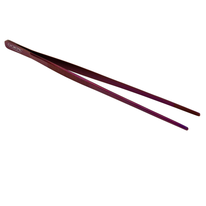 O'Creme 12 Inch Stainless Steel Precision Kitchen Culinary Tweezer Tongs (12", Purple) 12" - BeesActive Australia