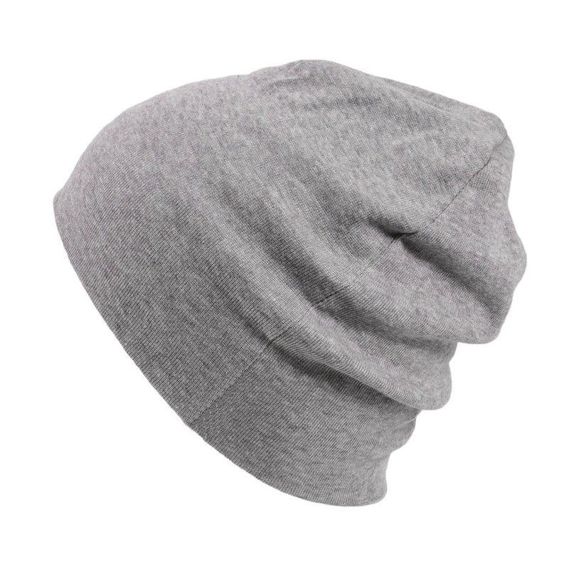 CHARM Mens Organic Cotton Beanie - Womens Slouchy Knit Hat Made in Japan Large Light Gray - BeesActive Australia