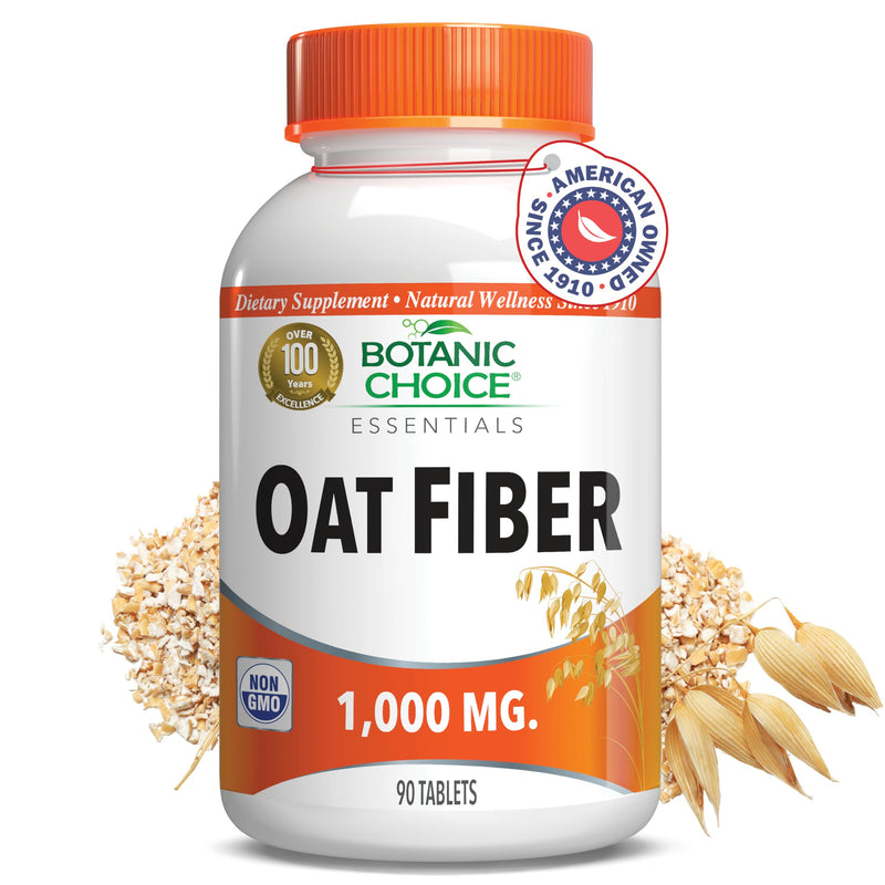 Botanic Choice Oat Fiber 1000mg 90 Tablets Digestive Support Regularity | Natural Dietary Supplement for Women and Men; Easy-to-Swallow Daily Formula That Helps Maintain Gut Health and Comfort 90 Count (Pack of 1)