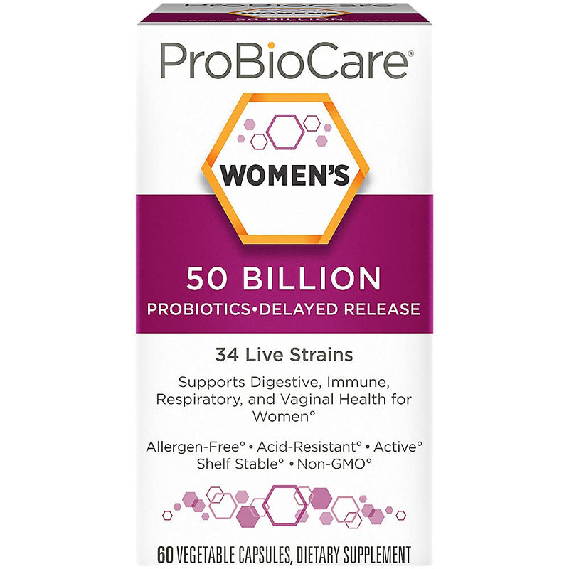 ProBioCare Probiotics for Women, 50 Billion CFUs, 60 Capsules | Multi-Strain Probiotic Supplement, Supports Digestive, Immunity, Respiratory, and Vaginal Health for Women, Gluten Free 60 Capsules (50 billion CFUs)