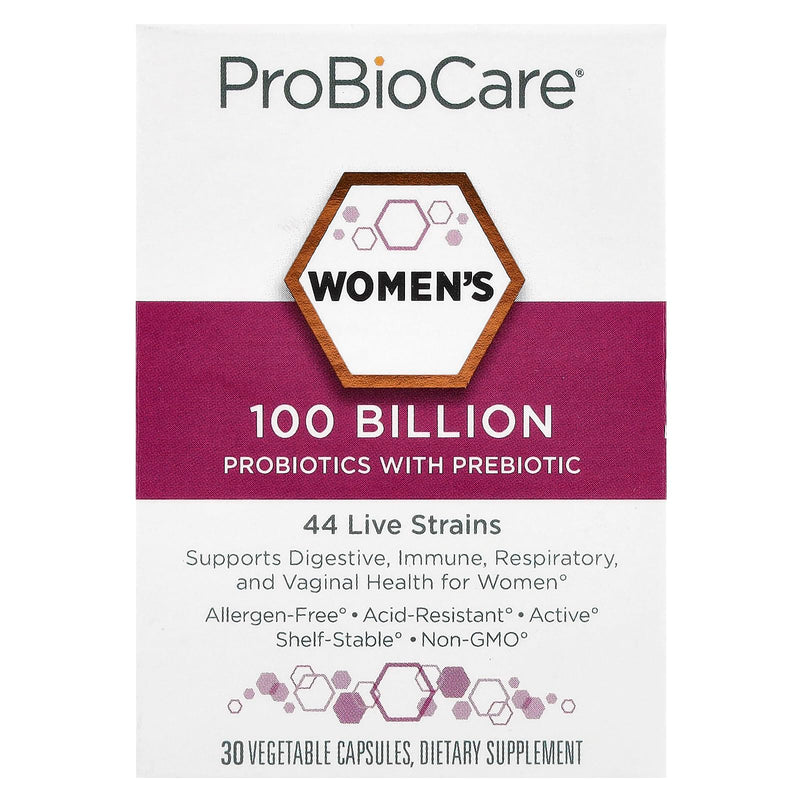 ProBioCare Probiotics for Women, 100 Billion Cfu, Multi-Strain, 30 Capsules | Supports Digestive, Immune & Gut Health Promotes Healthy Microbiome Balance & Nutrient Absorption 30 Count (Pack of 1)