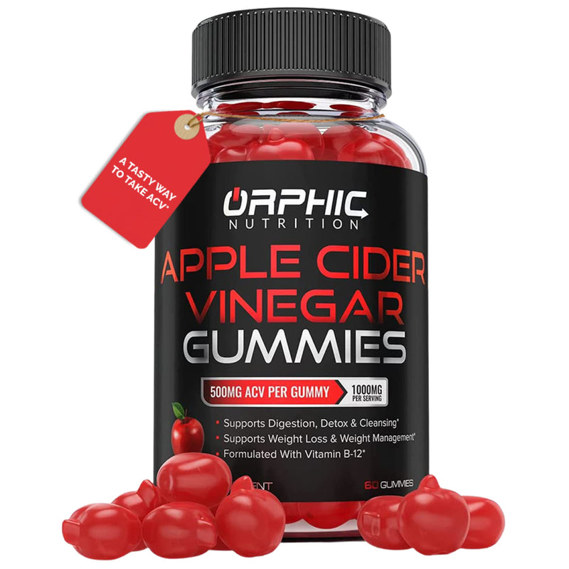 Apple Cider Vinegar Gummies - 1000mg - Formulated to Support Weight Loss Efforts & Gut Health* - Supports Digestion, Detox & Cleansing* - ACV Gummies W/VIT B12, Beetroot & Pomegranate (60 Gummies) 60 Count (Pack of 1) - BeesActive Australia