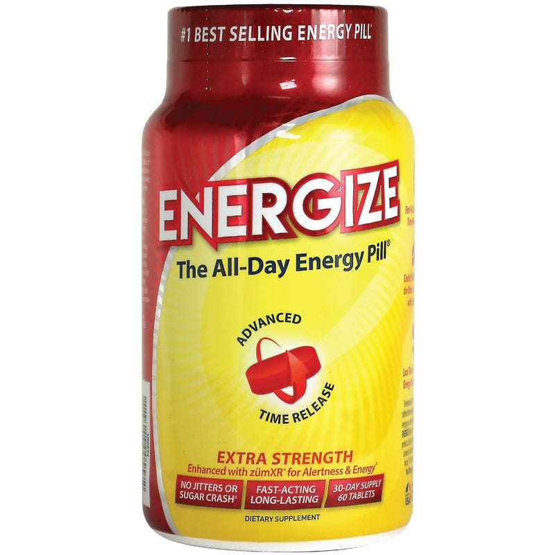 iSatori Energize Extra Strength Caffeine Pills - Fast Acting Long-Lasting Energy Pill - Extended-Release Caffeine - Improved Alertness and Clarity - All Day Energy, No Jitters, No Crash (60 Tablets) - BeesActive Australia