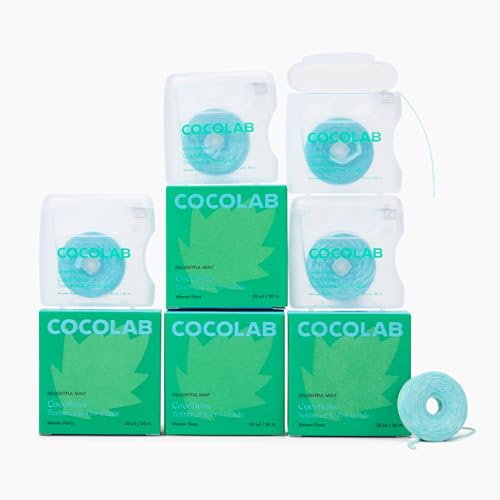 Cocofloss Expanding Woven Dental Floss by COCOLAB, Mint Scent, 4-Pack 99 Foot (Pack of 4)
