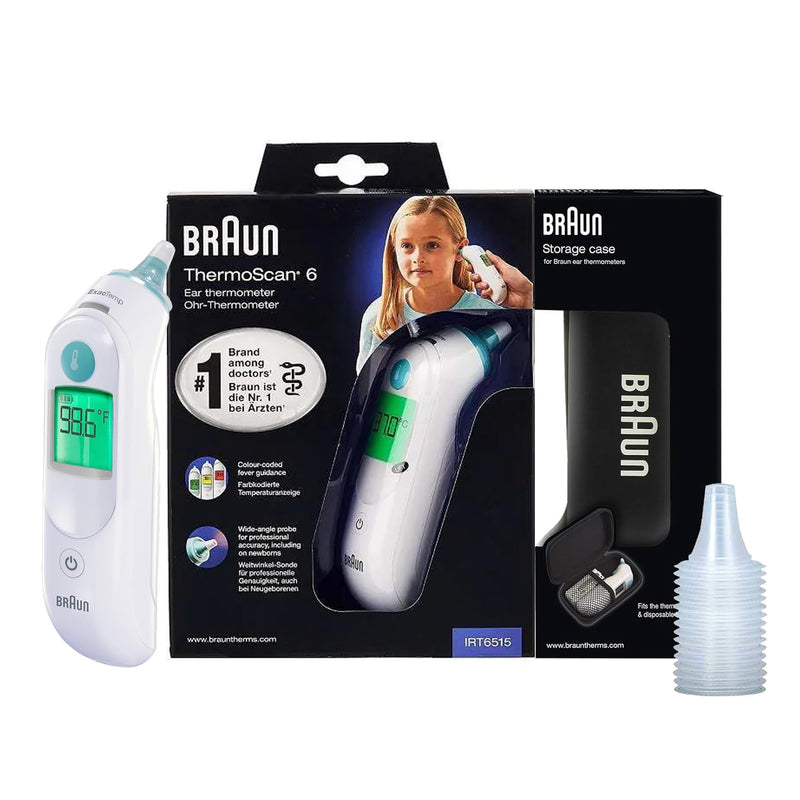 Braun ThermoScan 6 Ear Thermometer with Color-Coded Digital Display, ExacTemp Stability Indicator, Baby and Infant Friendly, No. 1 Brand Recommended by Pediatricians, IRT6515 - BeesActive Australia
