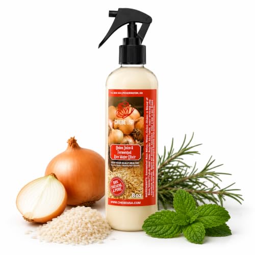 Fresh Onion Juice & Rice Water Hair Growth Spray with Rosemary & Mint (4 oz)– Strengthens Roots, Reduces Hair Fall, Promotes Thicker, Fuller Hair–Natural Scalp Treatment for Men & Women Unscented 4 Fl Oz (Pack of 1)