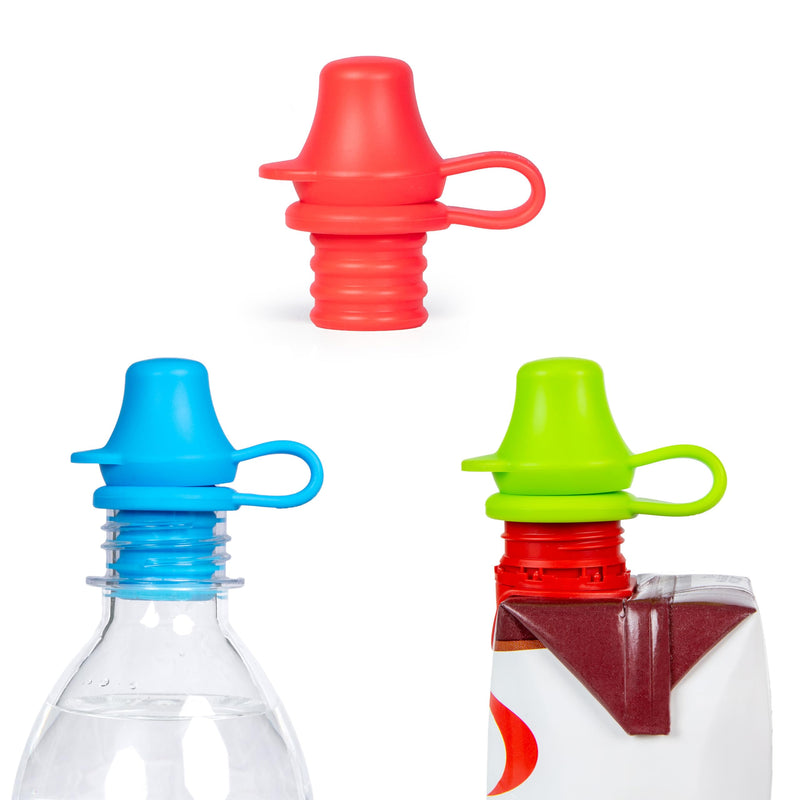 Original Water Bottle Topper for Toddlers ‚Äì 100% Silicone Sippy Top Spout with Protective Cap makes the Bottle Top a Spill Proof Lid for Kids and Adults - 3 Pack - Original 3 Count (Pack of 1)