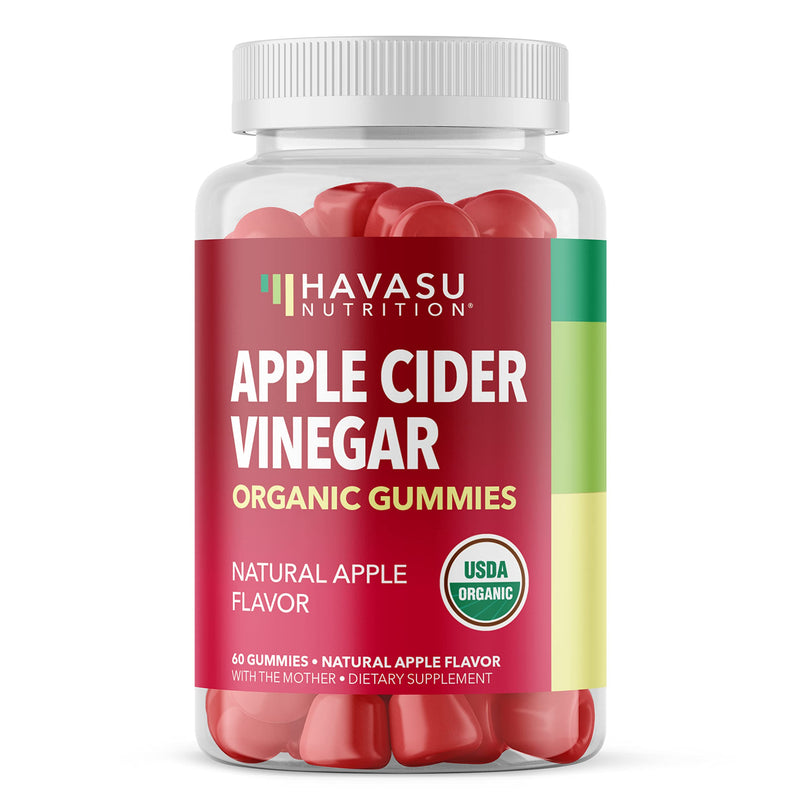 Organic Apple Cider Vinegar Gummies with The Mother | Metabolism Control & Detox to Boost Digestion | 60 Vegan & Non-GMO ACV Gummies | Tasty Natural Apple Flavor 60 Count (Pack of 1) - BeesActive Australia